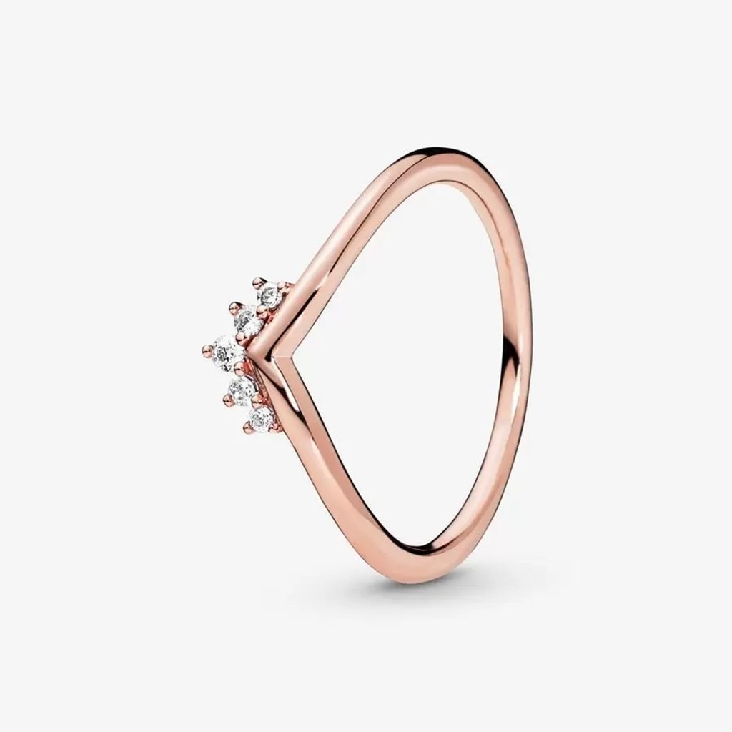 PANDORA  Tiara Wishbone Ring in Rose Gold Plating