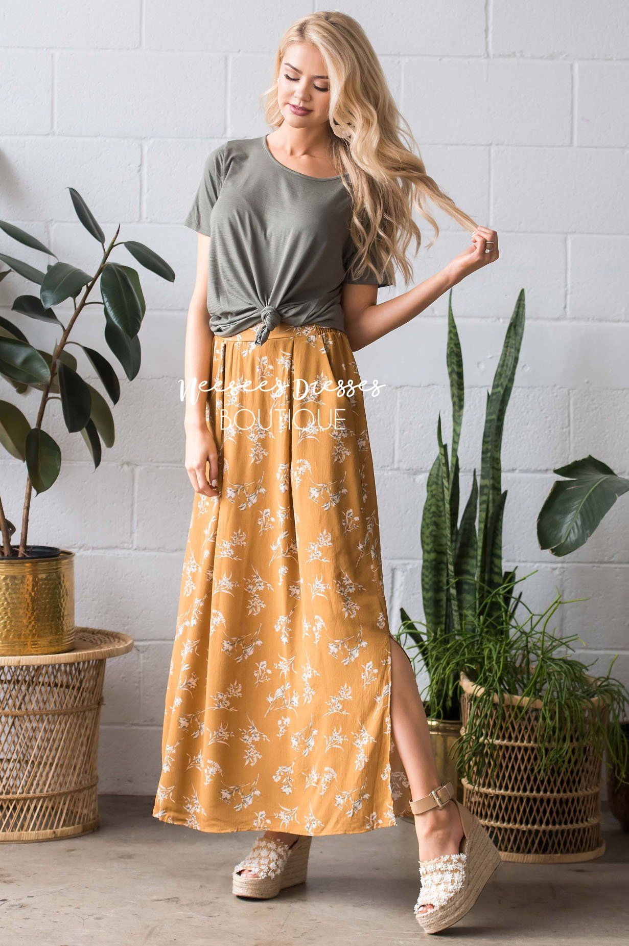 Boho Tie Waist Maxi Skirt