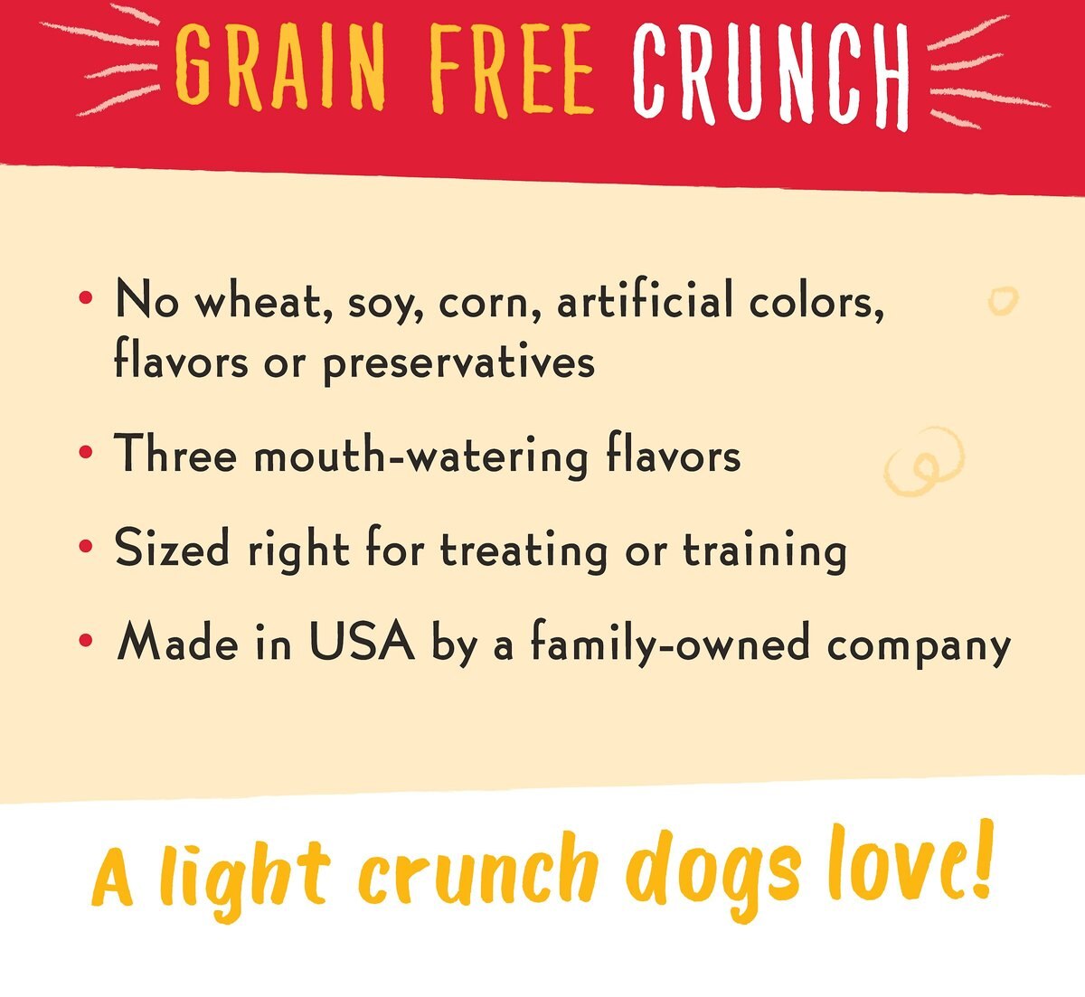 Charlee Bear Natural Bear Crunch Grain-Free Chicken， Pumpkin and Apple Dog Treats