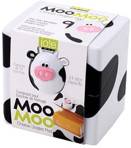 Joie Kitchen Moo Cow Sliced Cheese Container for Fridge | Fun Cheese Vault Keeps Cheese Fresh and Delicious