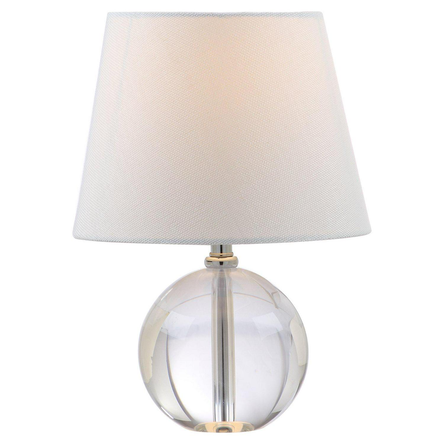 Safavieh Mable 14 in. H Crystal Globe Table Lamp， Clear/White Shade