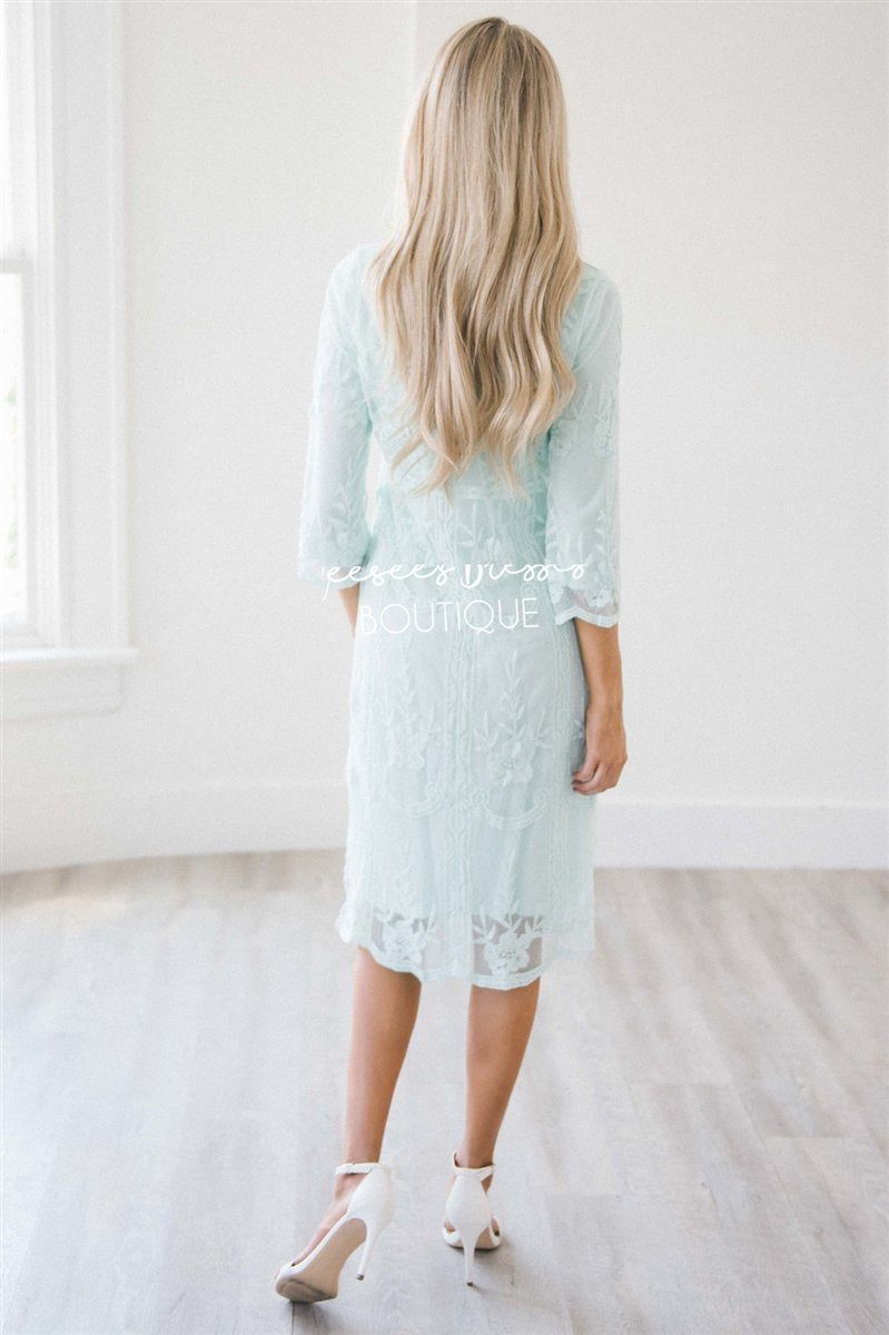 Day Dreamer Lace Dress in Pastel Mint