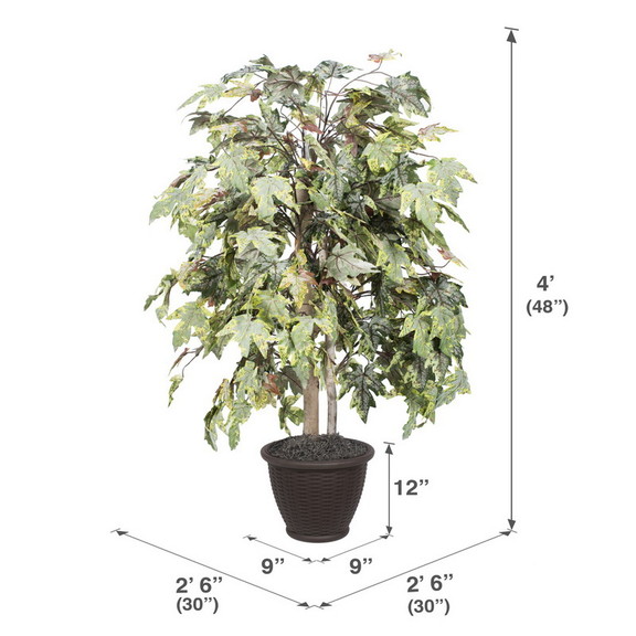 Vickerman TBU1740 RB 4' Frosted Maple Bush in Plas...