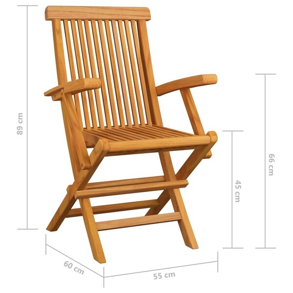 vidaXL Folding Patio Chairs 4 pcs Solid Teak Wood