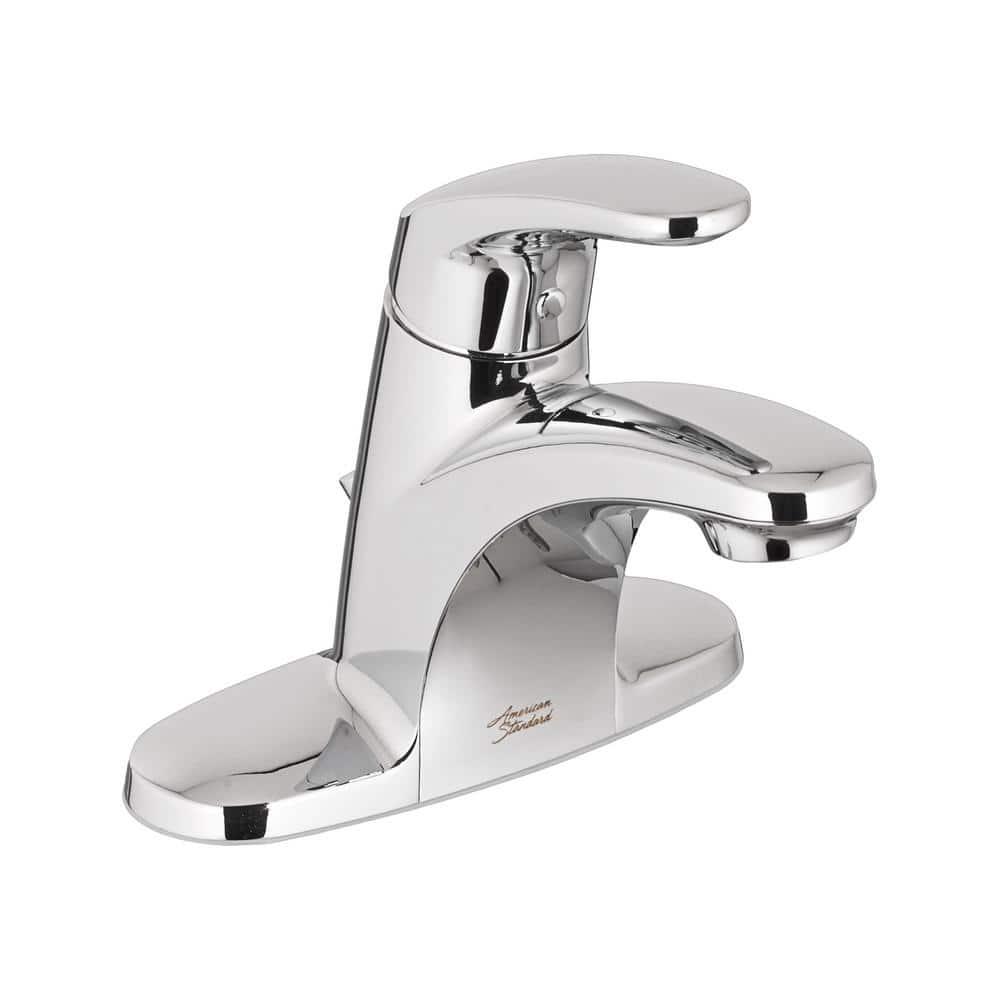 American Standard Colony Pro 4 in Centerset SingleHandle LowArc Bathroom Faucet with PopUp Drain in Polished Chrome