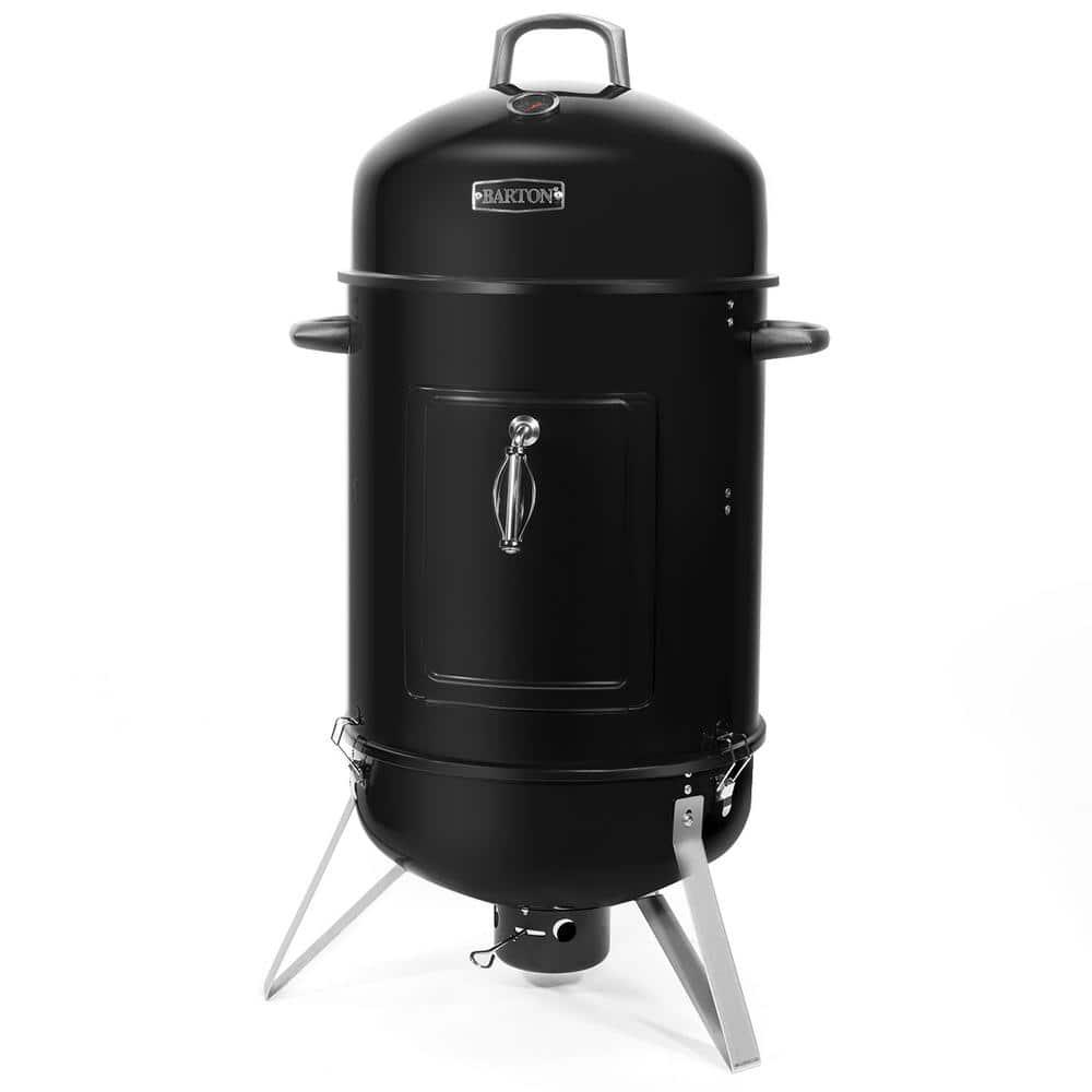 Barton 18 in Portable Vertical Round Charcoal Smoker with BuiltIn Thermometer