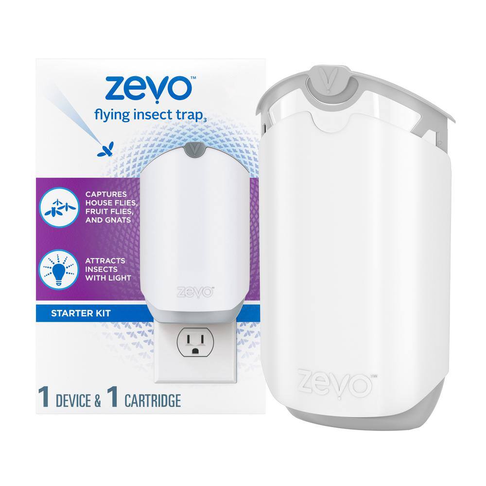 ZEVO Indoor Flying Insect Trap for Fruit flies Gnats and House Flies (1 Plug-In Base + 1 Refill Cartridge) 83535451