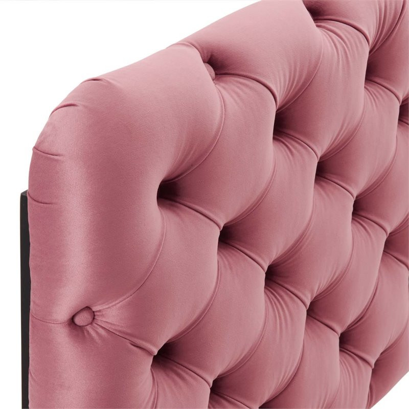 Modway Lizzy Tufted Full/Queen Performance Velvet Headboard in Dusty Rose   Transitional   Headboards   by Homesquare  Houzz