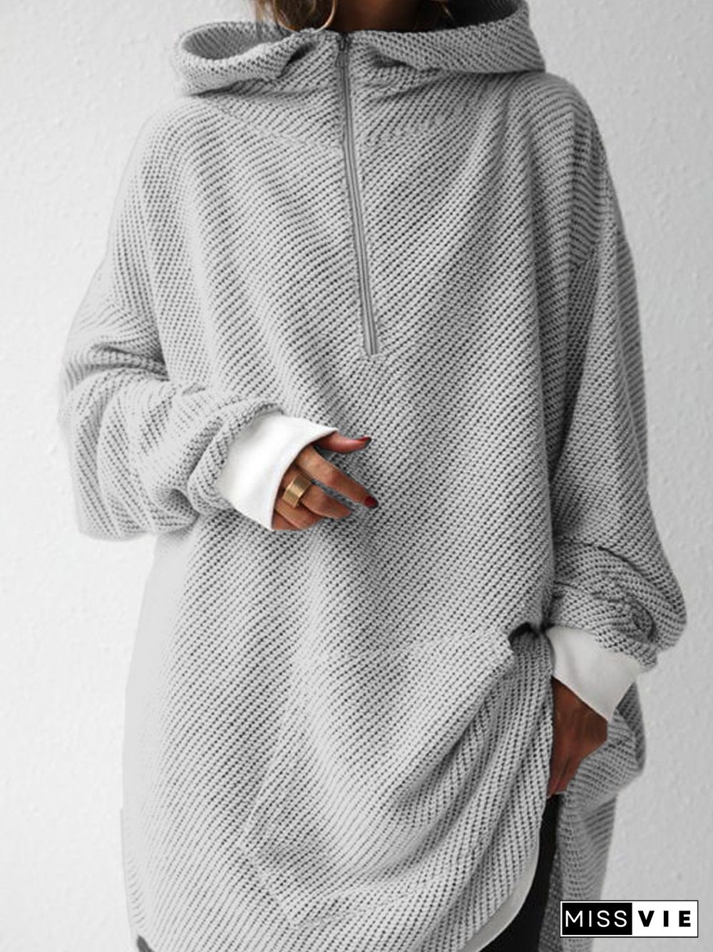 Hoodie Casual Shift Plain Sweatshirts