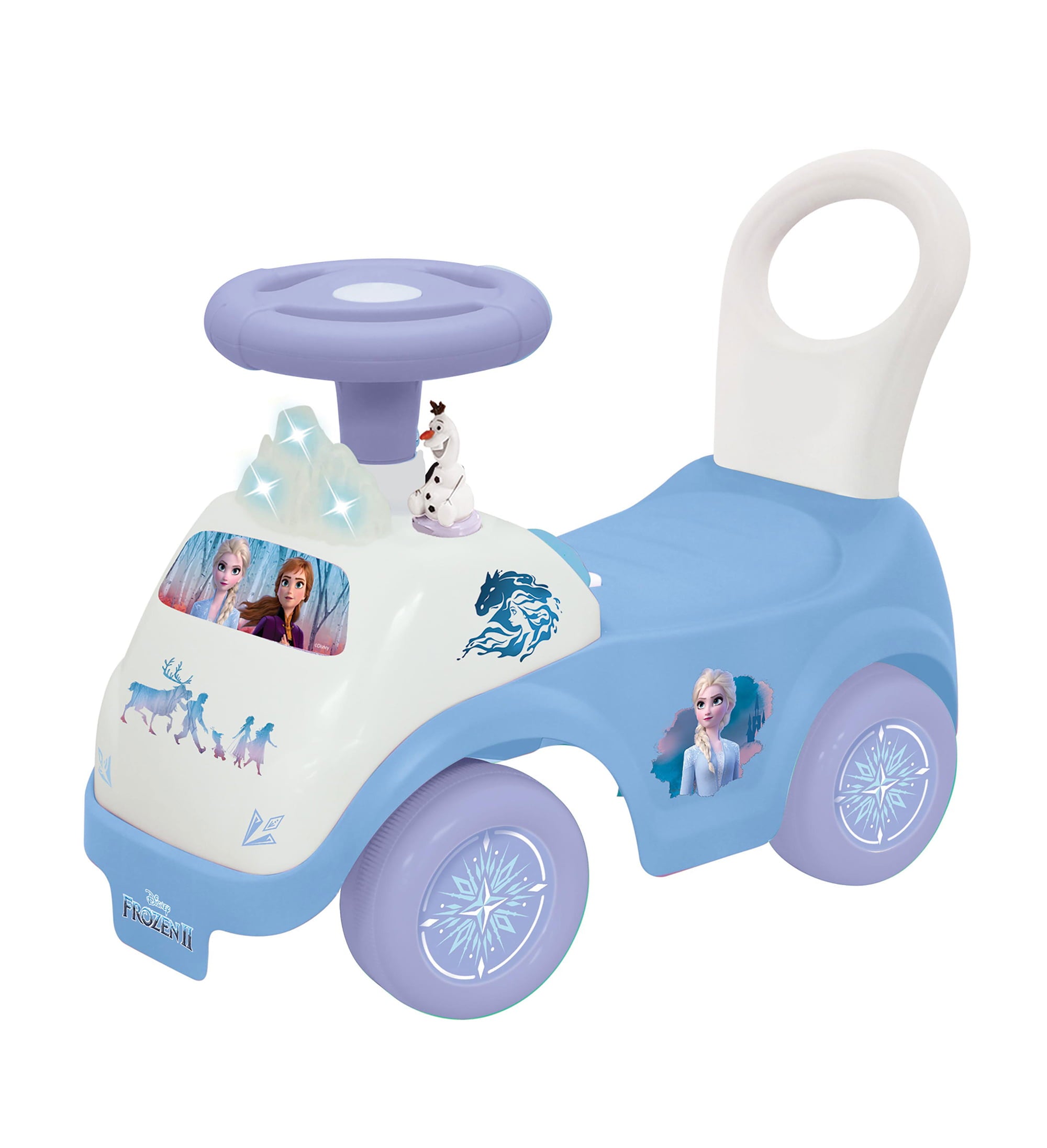 Kiddieland Toys Frozen 2 Magical Lights and Sounds Snow Globe Ride-on Toy， Boys and Girls 1 Years and up