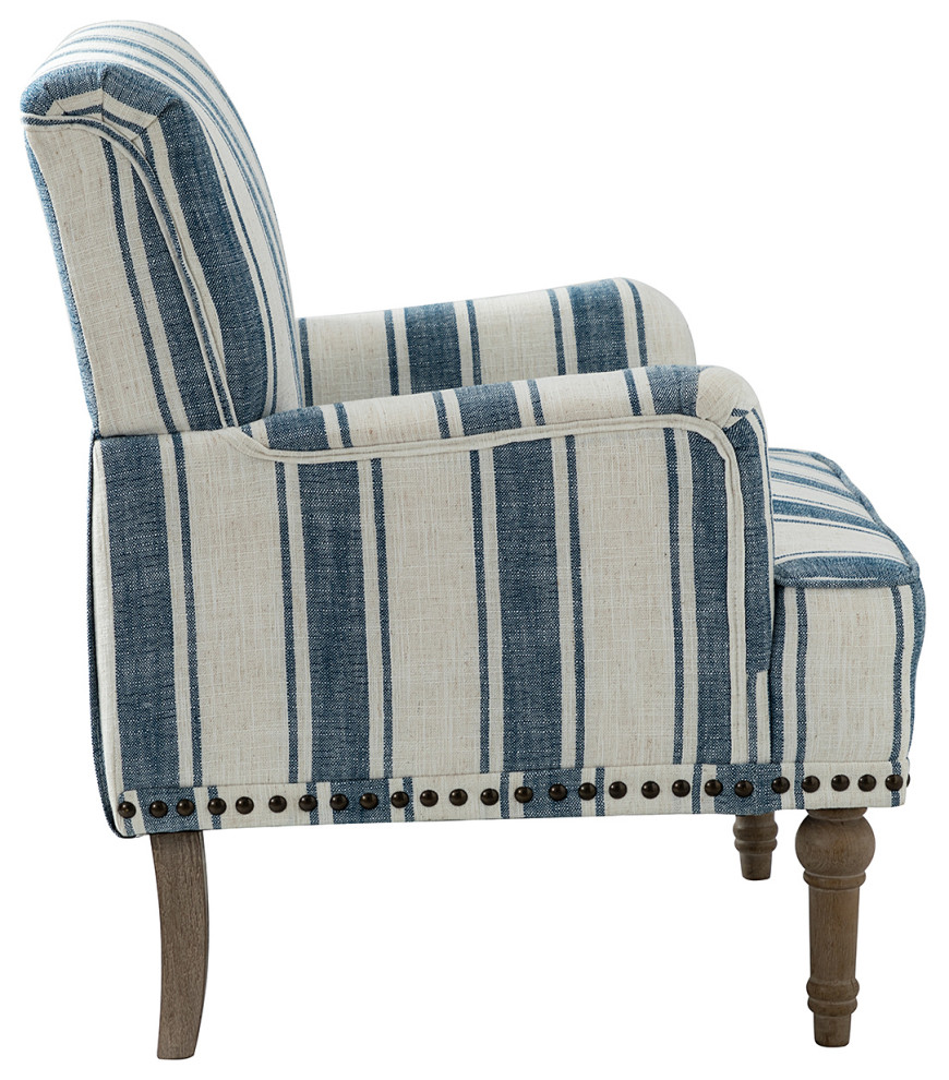 Comfy Living Room Armchair With Stripe Design Set of 2   Traditional   Armchairs And Accent Chairs   by Karat Home  Houzz