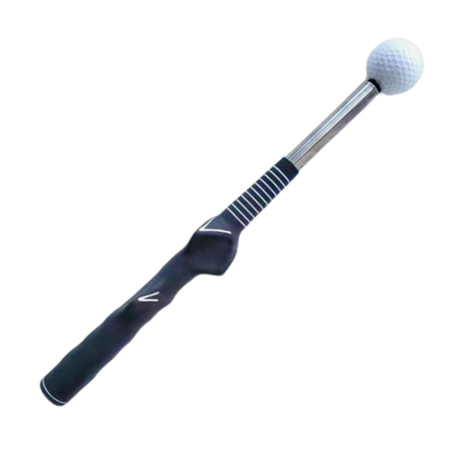 Telescopic Warm Up Sticks Practice Beginner Equipment Golf Swing Trainer Aid Black Left Hand