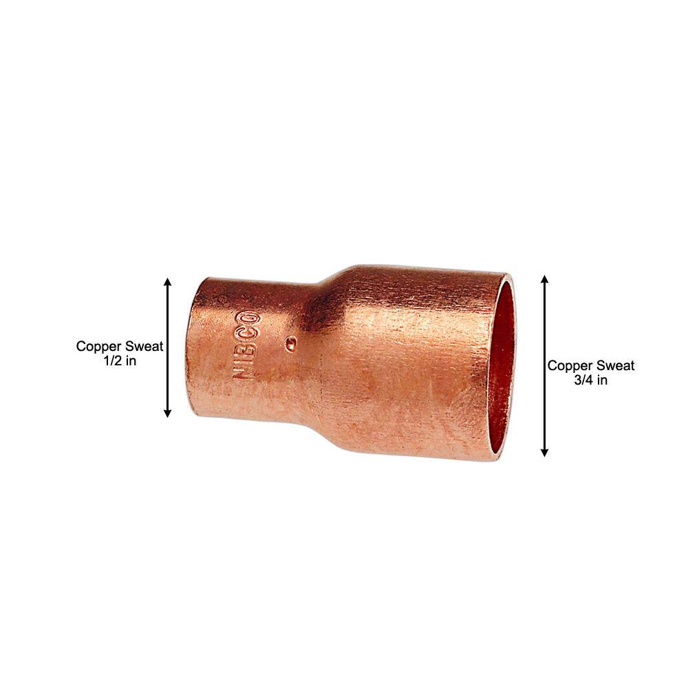 NIBCO 34 in. x 12 in. Copper Pressure C x C Coupling with Stop C600HD3412