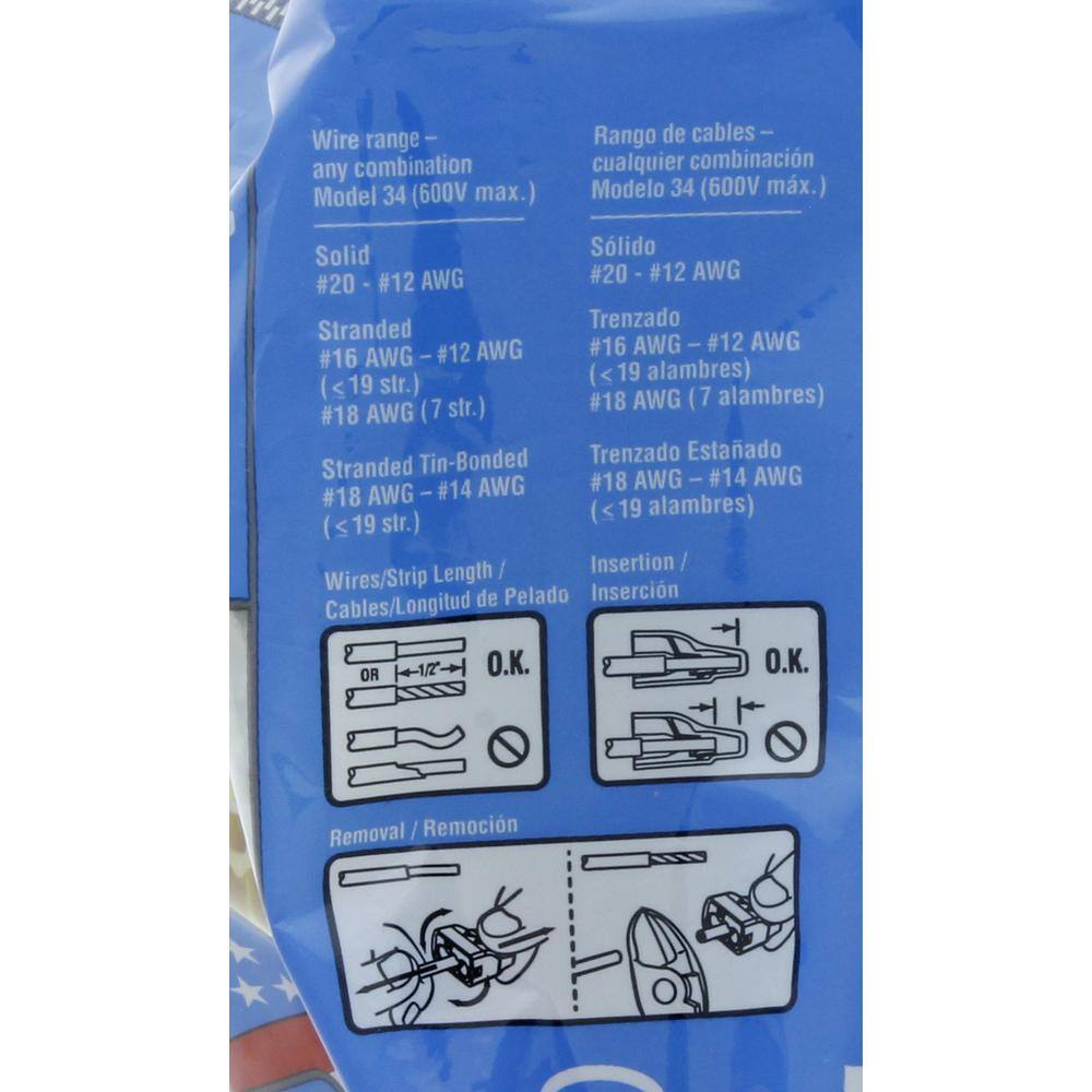 IDEAL 34 Yellow In-Sure 4-Port Connector (100-Pack) 30-1034P