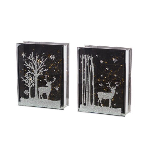 LED Deer and Tree Decor (Set of 2)