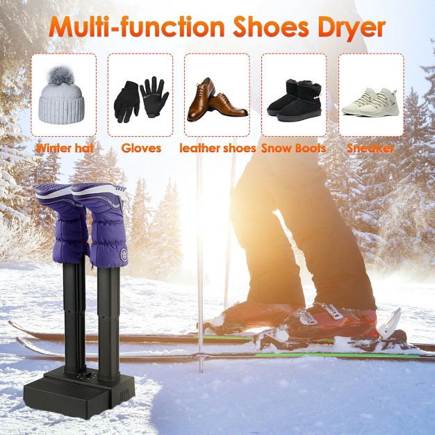 Costway 2 shoe Electric Shoe Dryer Warmer Portable Adjustable Boots Socks Gloves W timer