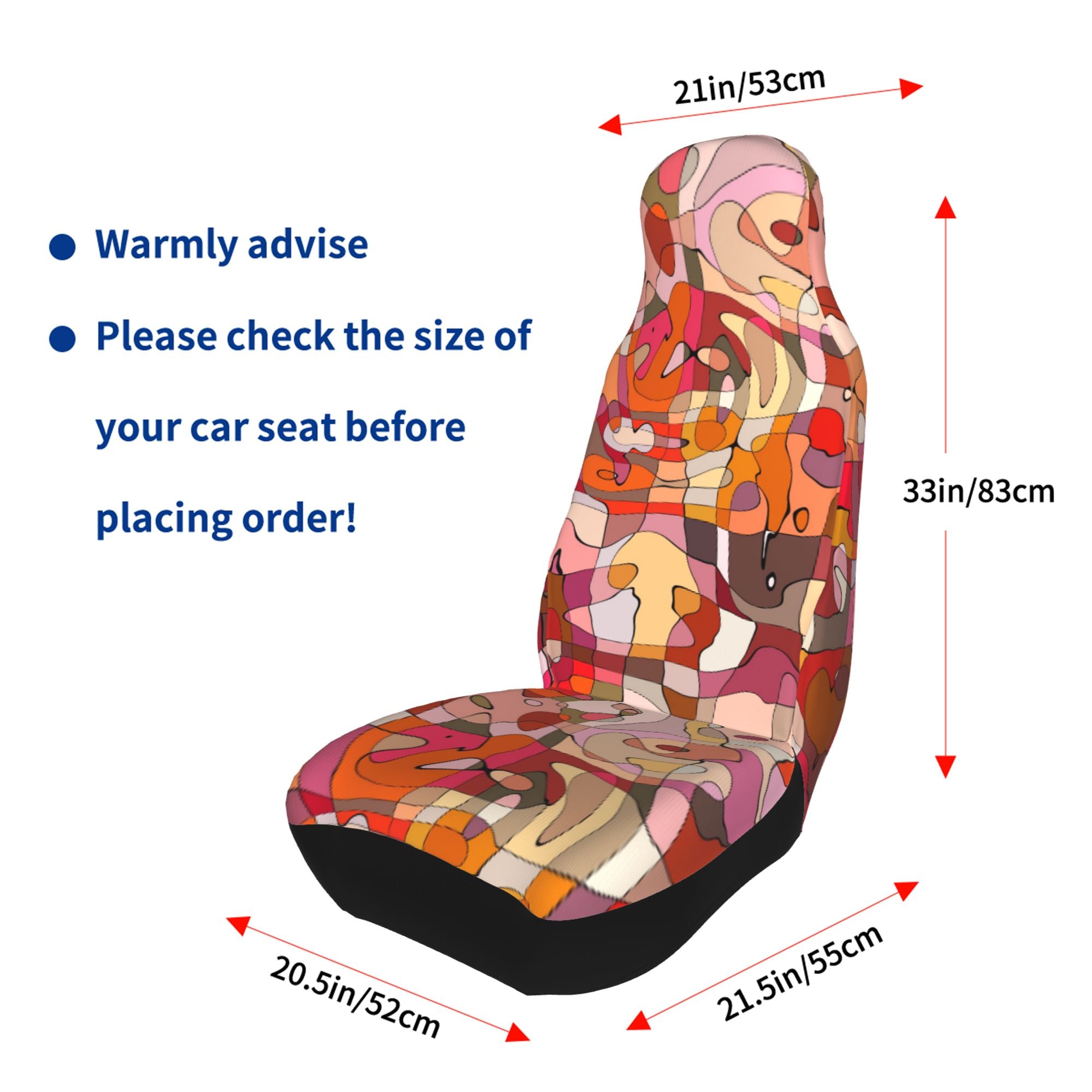 ZICANCN Car Seat Cover Abstract Geometric Lines Car Front Seat Covers Protectors ， Automotive Seat Covers for Cars Trucks Suv