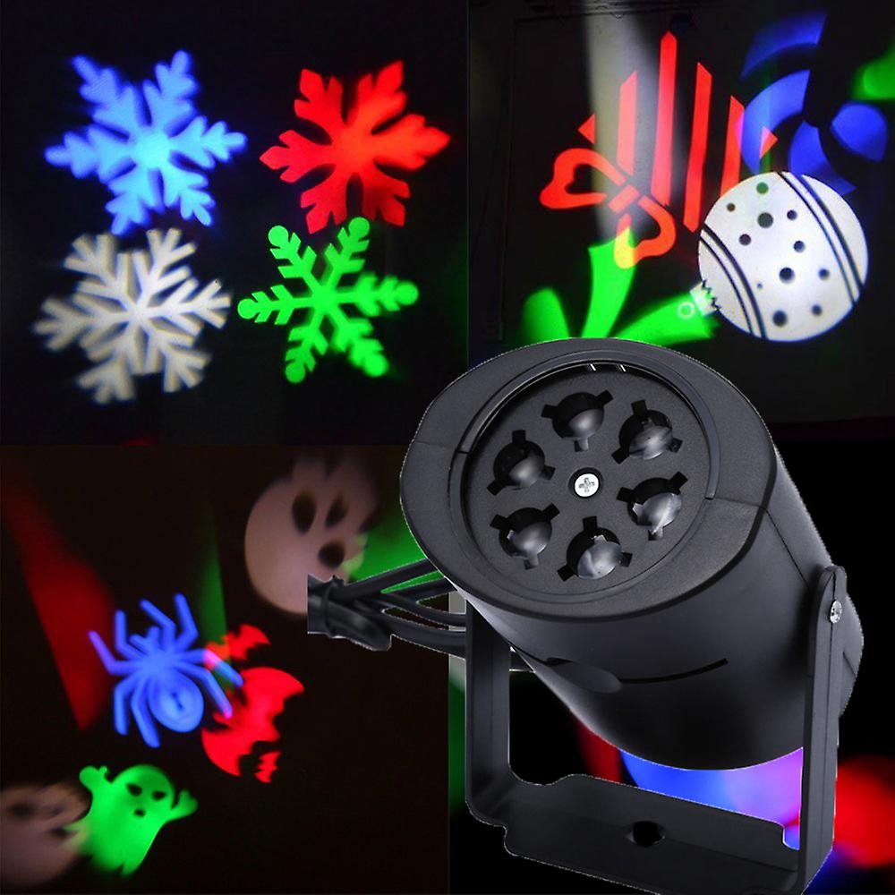 Ac85-260v Delicate Christmas Projection Lamp Loving-heart Snowflake Figure Birthday Gift Atmosphere Projection Lamp  Eu Plug