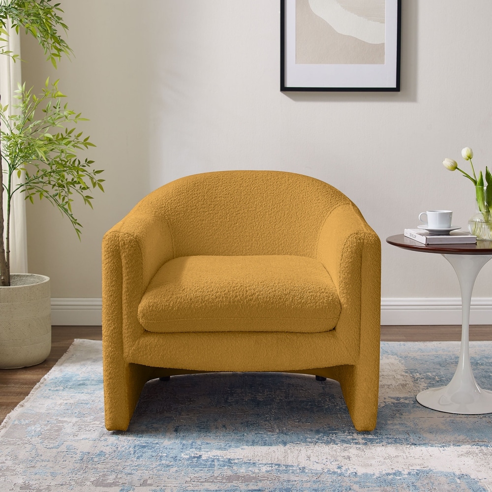 VANOMi 31.2 Inch Nordic Wide Boucle Upholstered Barrel Accent Chair