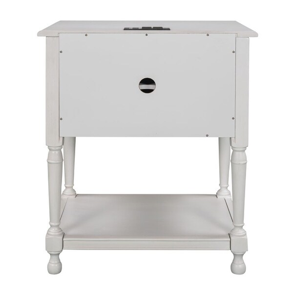 Versatile Nightstand with Two Built-in Shelves Cabinet and an Open Storage - - 34638654