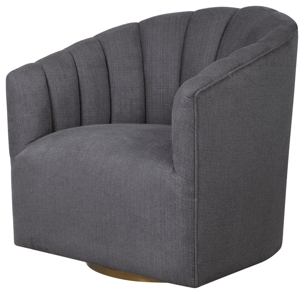 Uttermost Cuthbert Modern Swivel Chair   Modern   Armchairs And Accent Chairs   by Zin Home  Houzz