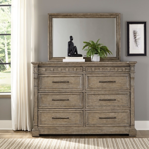 Town and Country Dusty Taupe Dresser and Mirror - - 37066855