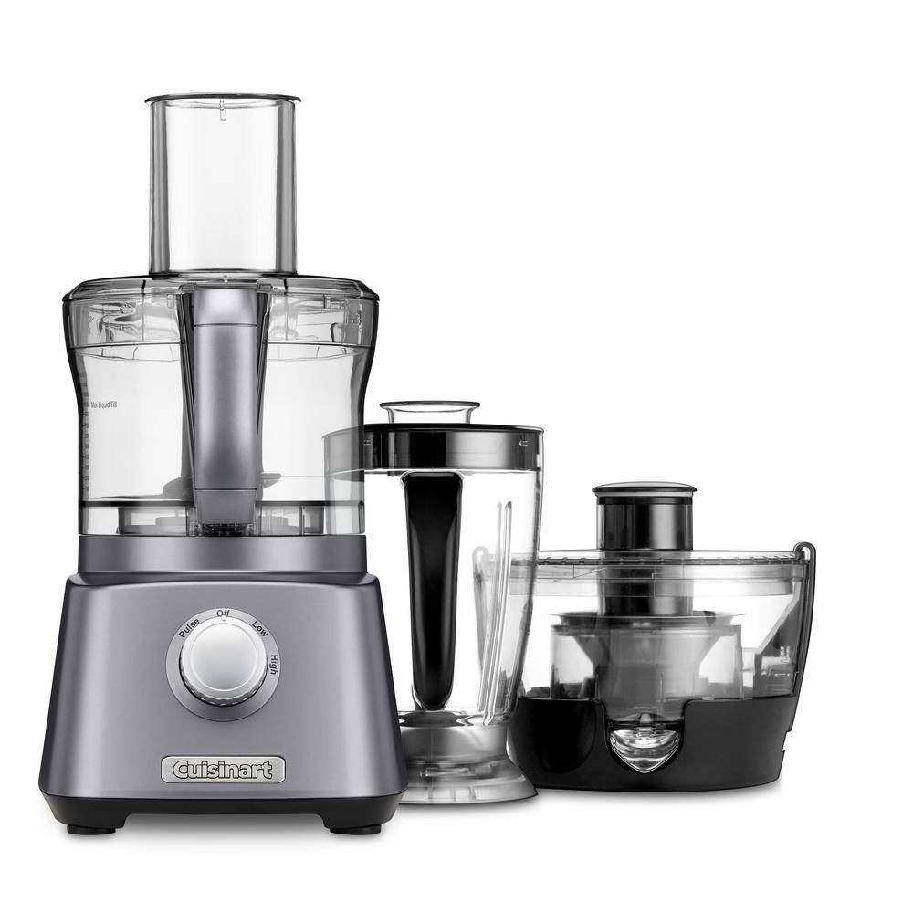 Cuisinart Kitchen Central 12-Cup Silver 3-in-1 Food Processor with Blender and Juice Extractor Attachments CFP-800