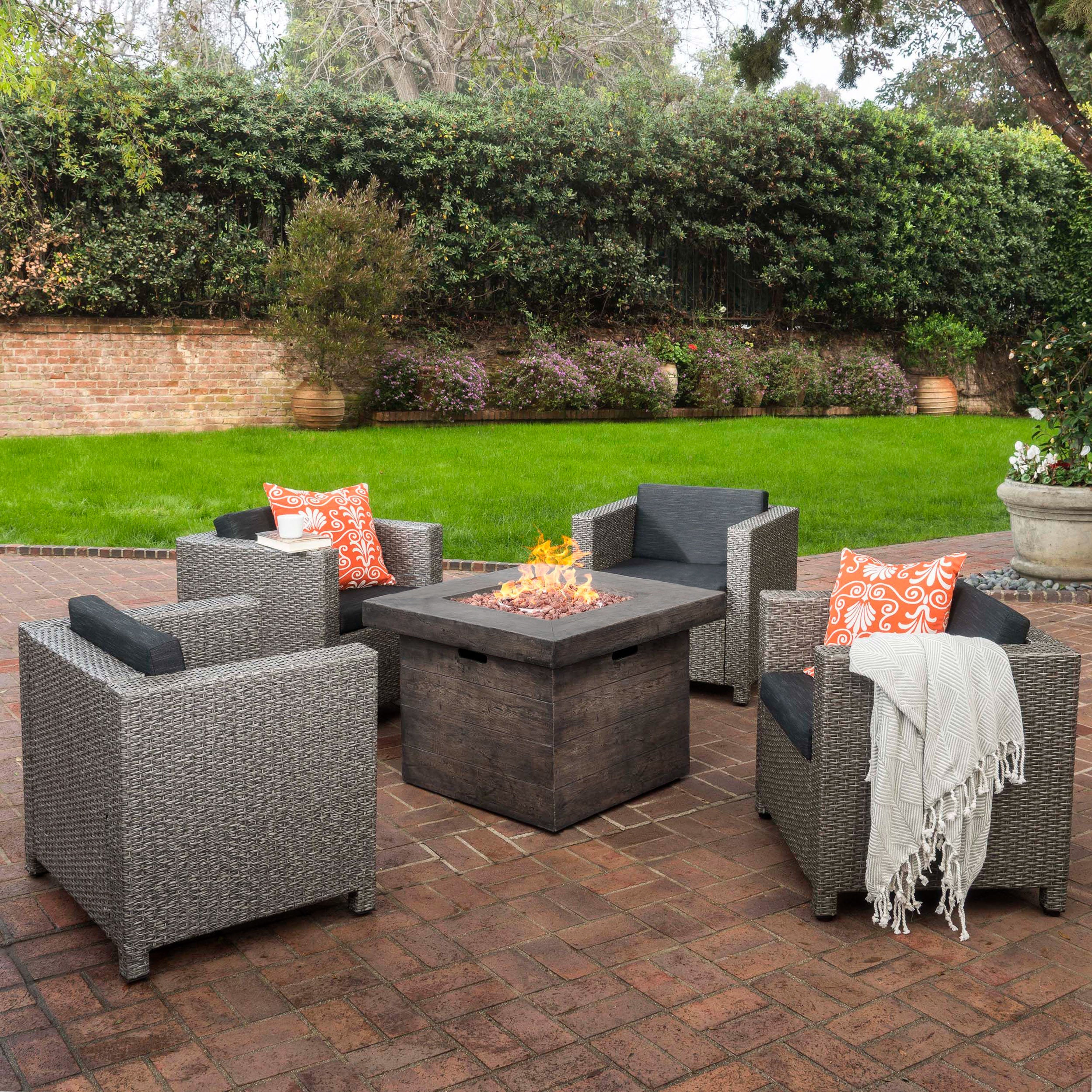 Venice 4-Seater Outdoor Fire Pit Chat Set