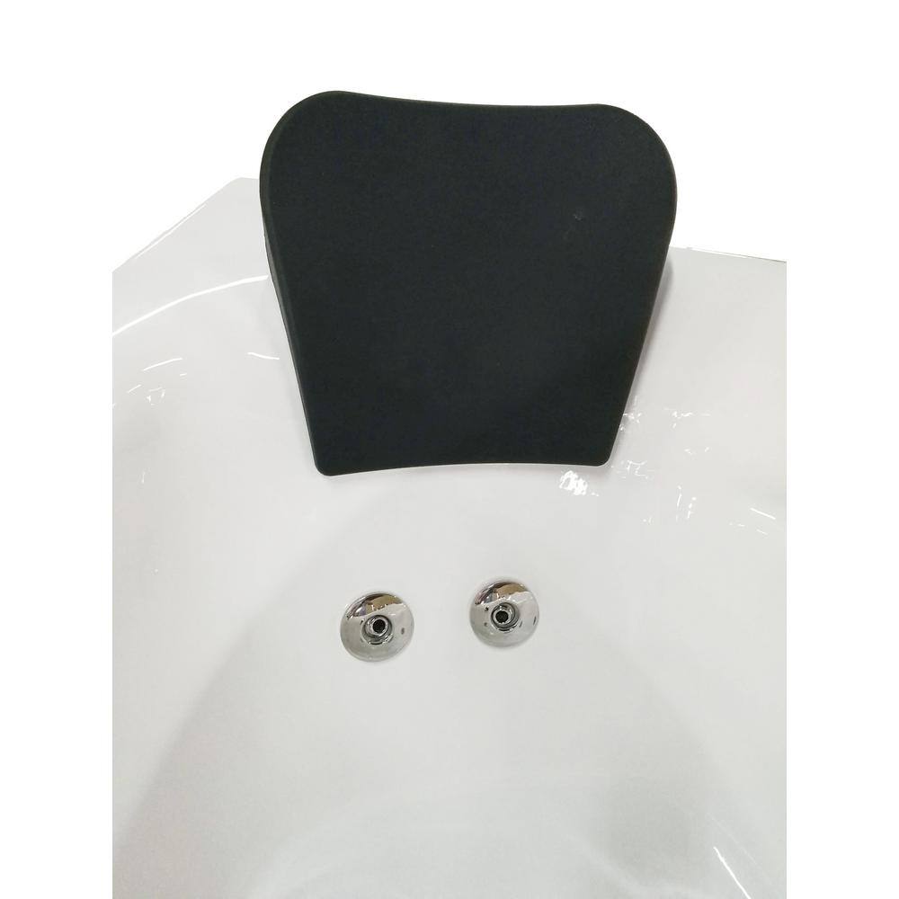 EAGO 59 in. Acrylic Right Drain Corner Apron Front Whirlpool Bathtub in White AM161-R