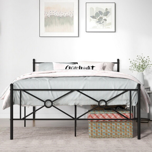 Costway Full/Queen Size Metal Platform Bed Frame w...