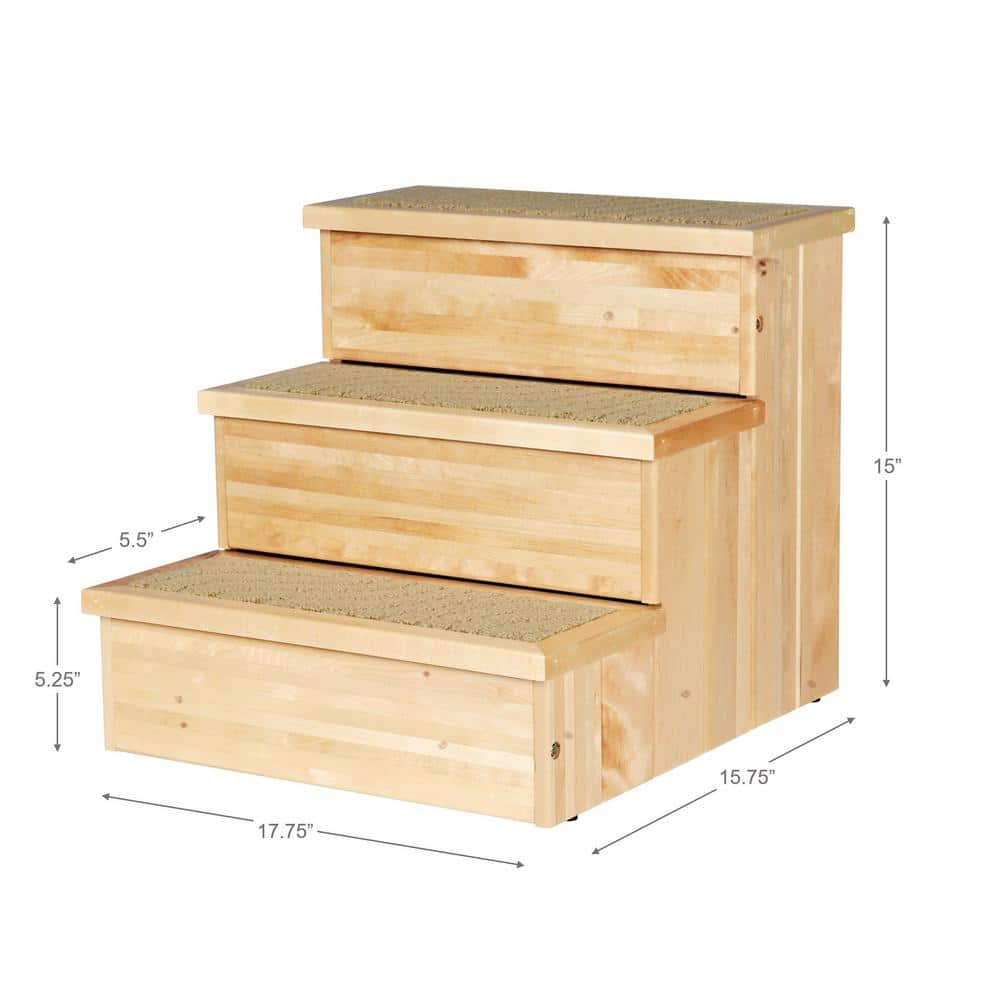 TRIXIE Natural Birch Wooden Pet Stairs 3943