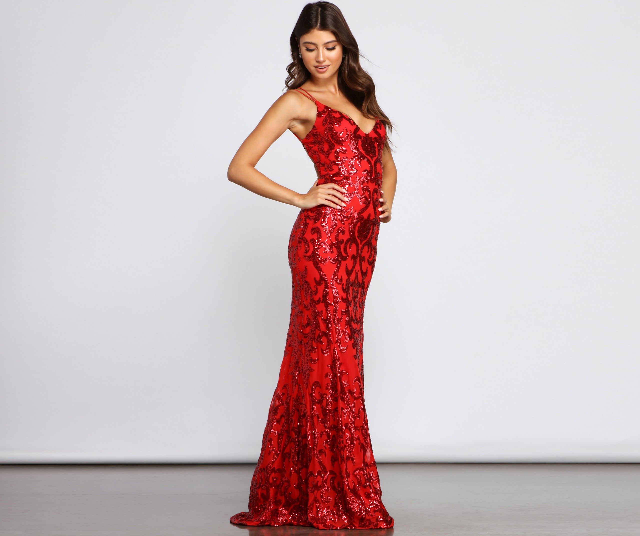 Lila Formal Open-Back Sequin Mermaid Dress