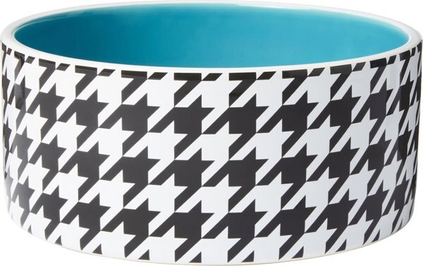 Frisco Houndstooth Non-skid Ceramic Dog Bowl