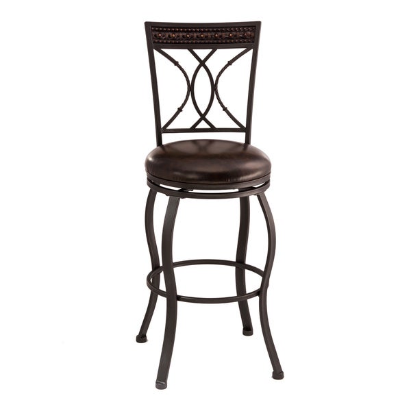 Hillsdale Furniture Kirkham Metal Counter Height Stool， Black Silver - 42.75H x 18W x 20.75D; Seat Height: 26H