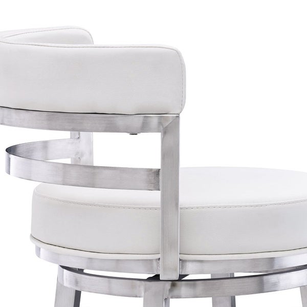 Madrid Bar Stool with 360-Degree Swivel， White - as show