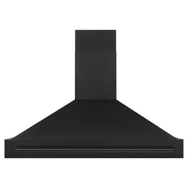 ZLINE Black Stainless Steel Range Hood with Black Stainless Steel Handle