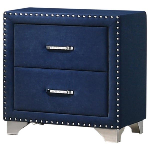 Coaster Furniture Melody 2-drawer Upholstered Nightstand Pacific Blue And Grey - - 37979355