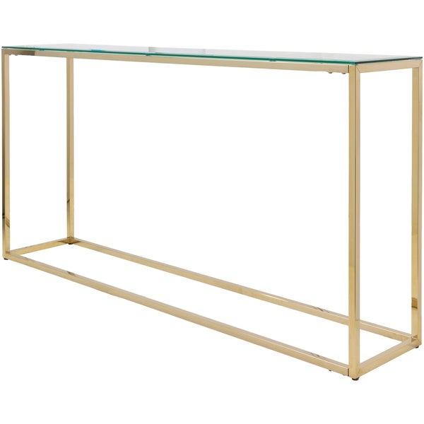 Eliana Glass and Metal Hand Crafted Console Table - Gold