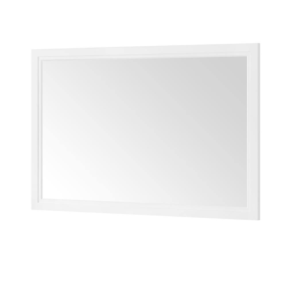 Home Decorators Collection Sandon 46.00 in. W x 30.00 in. H Framed Rectangular Bathroom Vanity Mirror in White Sandon MR-W