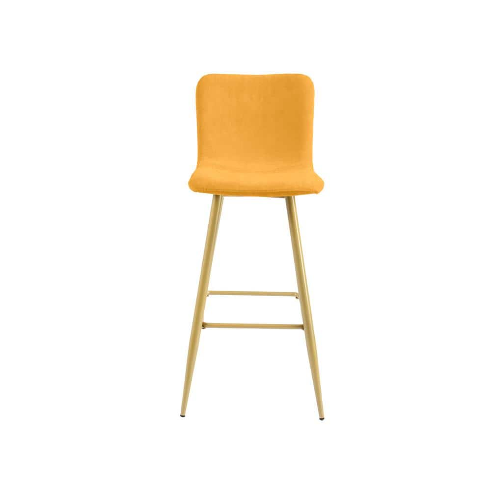 Homy Casa Scargill 30 in. Yellow Upholstered Metal Frame Bar Stool with Fabric Seat (Set of 2) SCARGILL BAR YELLOW