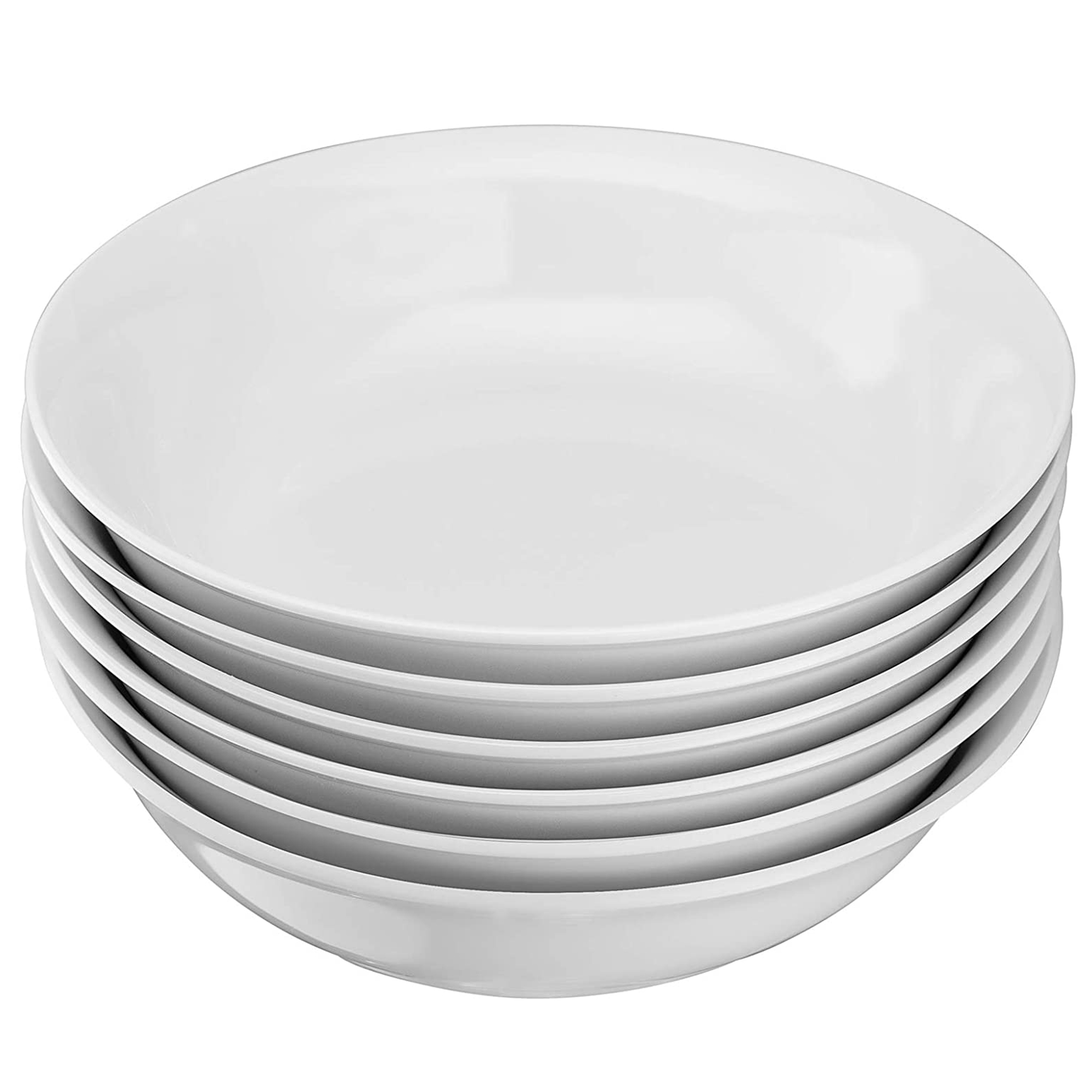 Kook 6-Pc Porcelain Ceramic Pasta Bowl Set 39 Oz Stoneware Serving Bowls for Kitchen