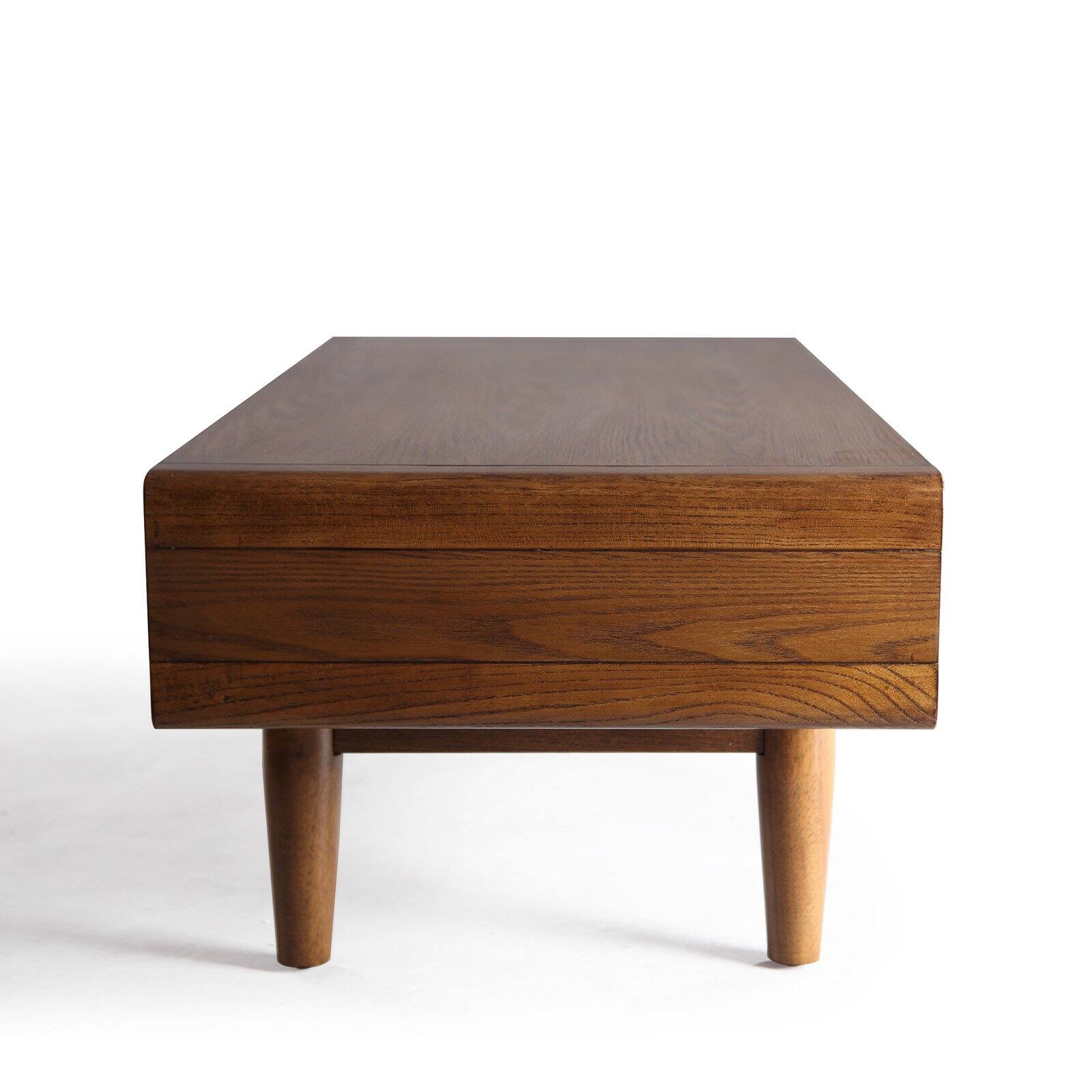 Posh Pollen Dexter Rectangle Wood Brown Coffee Table - Deco Walnut