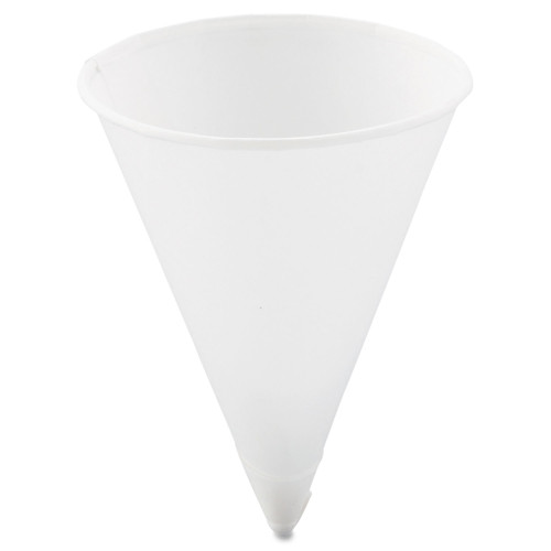 Dart Cone Water Cups， Paper， 4oz， Rolled Rim， White， 200/Bag， 25 Bags/Carton (4R2050)