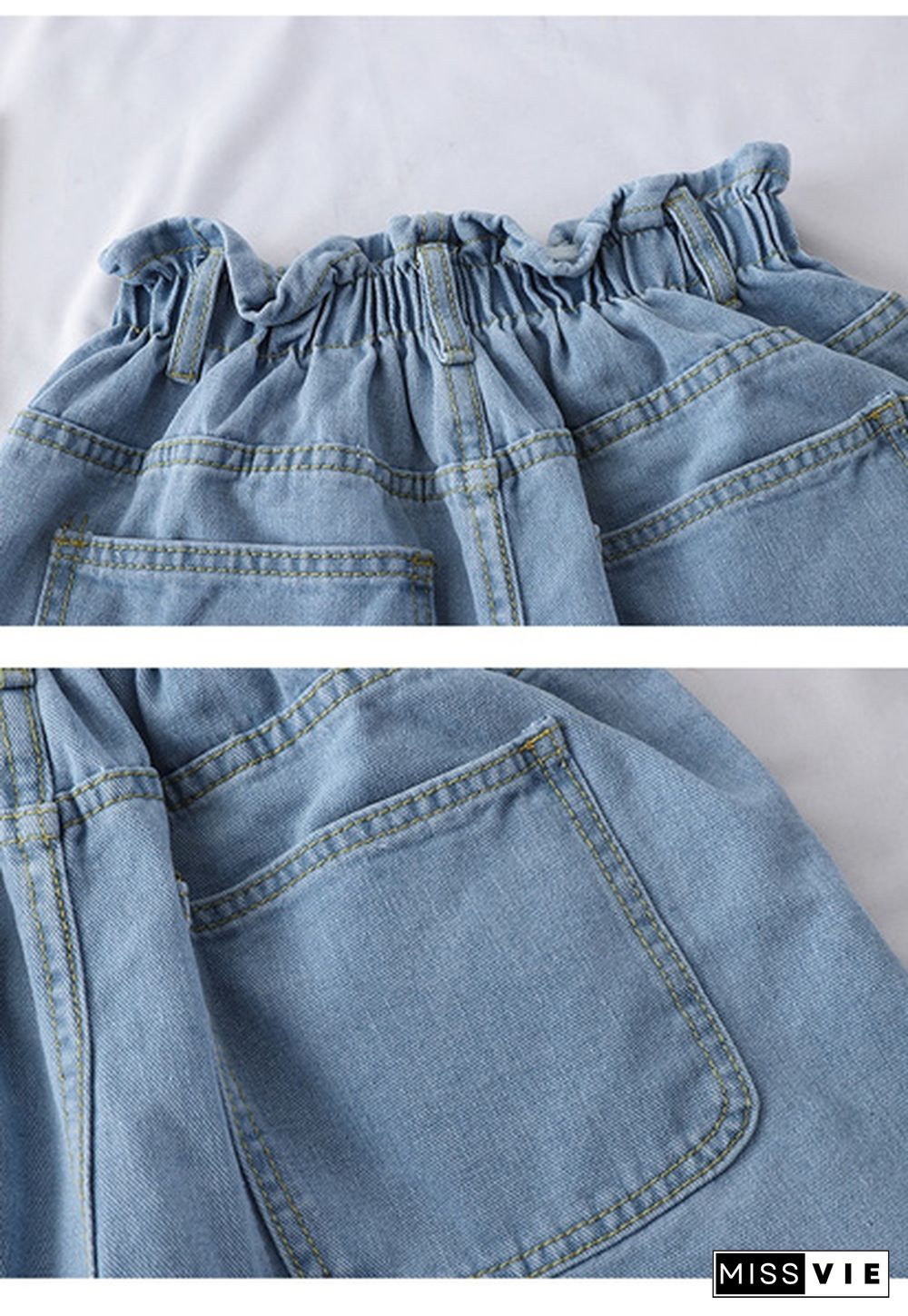 Summer Women Denim Shorts Crimping High Waist Slim Summer Jeans Short Pants Plus Size S-5XL