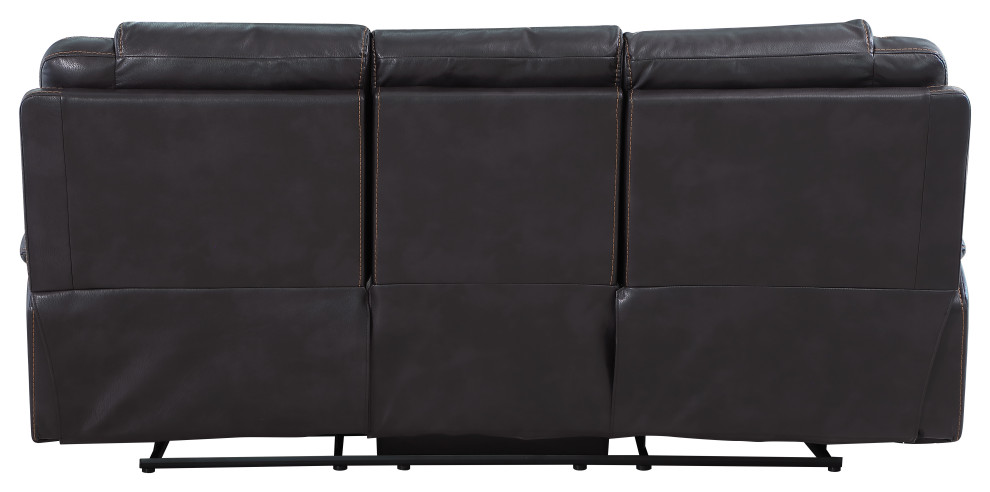 Aiden Transitonal Leather Air Reclining Upholstered Sofa   Contemporary   Sofas   by Luxuriant Furniture  Houzz