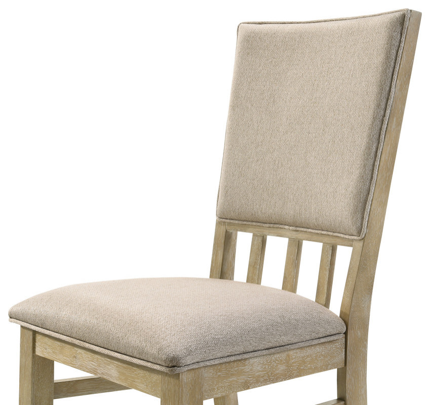 Brutus Reclaimed Wheat 19 quotW Contemporary Fabric Dining Chair  Set of 2   Farmhouse   Dining Chairs   by Lilola Home  Houzz