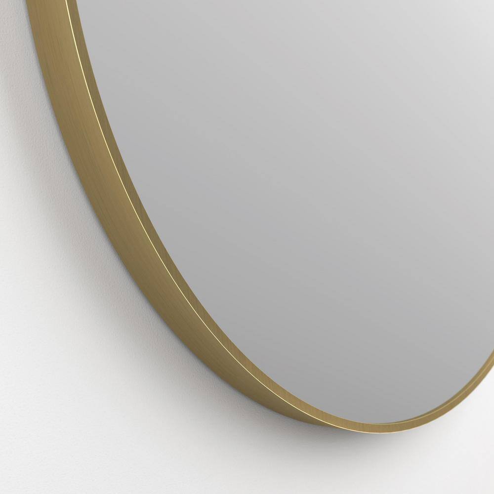 Delta 31 in. W x 31 in. H Framed Round Wall Bathroom Vanity Mirror in Matte Gold RRCTF31-MGD-R