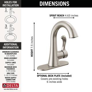 Delta Esato 4 in. Centerset Single Handle Bathroom Faucet in Brushed Nickel 15897LF-SP