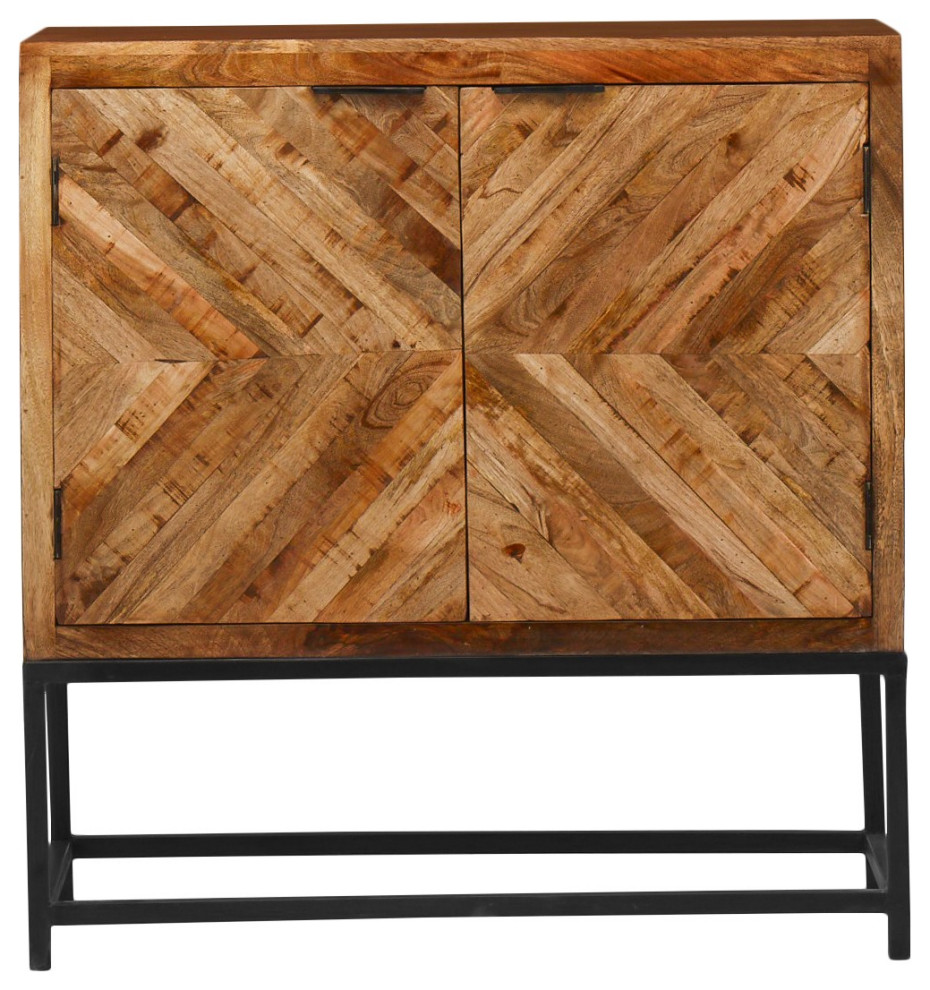 Reclaimed Solid Wood 2 Doors Accent Cabinet On Stand   Industrial   Accent Chests And Cabinets   by Sideboards and Things  Houzz