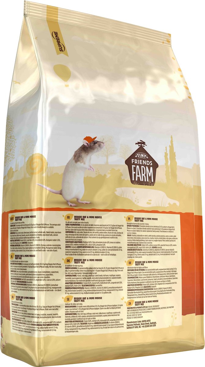 Tiny Friends Farm Reggie Rat and Mimi Mouse Food， 2-lb bag